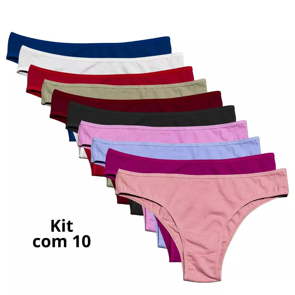 kit Calcinha Básica Algodão
