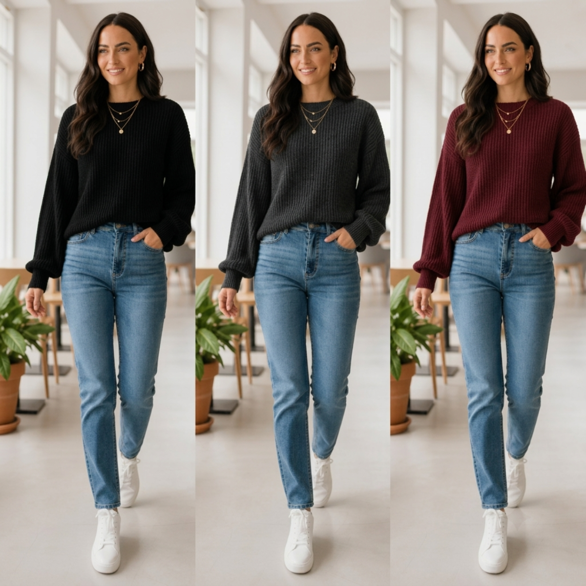 (KIT COM 3) Blusinha Suéter em Tricot | PROMOÇÃO OUTONO/INVERNO