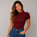 KIT COM 4 - Blusinhas Canelada Gola Média — Modela e Não Marca
