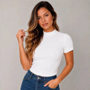 KIT COM 4 - Blusinhas Canelada Gola Média — Modela e Não Marca