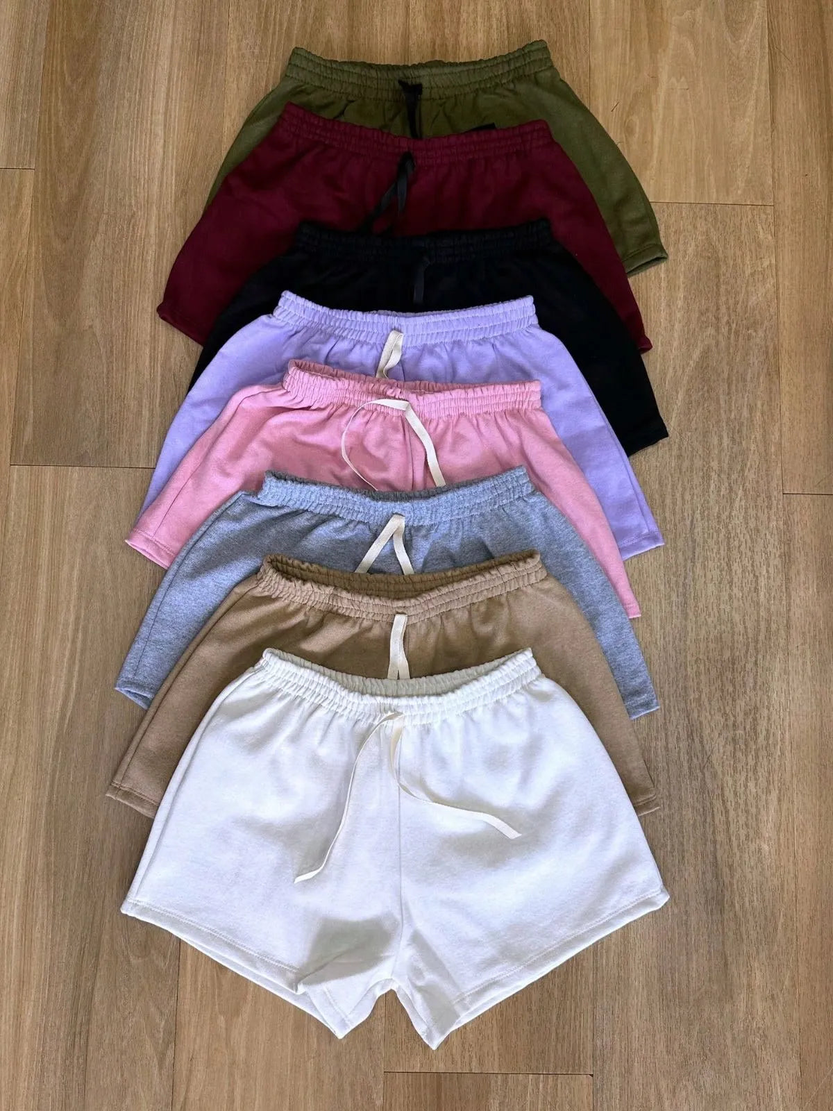 Kit 6 Shorts Femininos Moletinho 100% Algodão Cintura Alta Premium Várias Cores