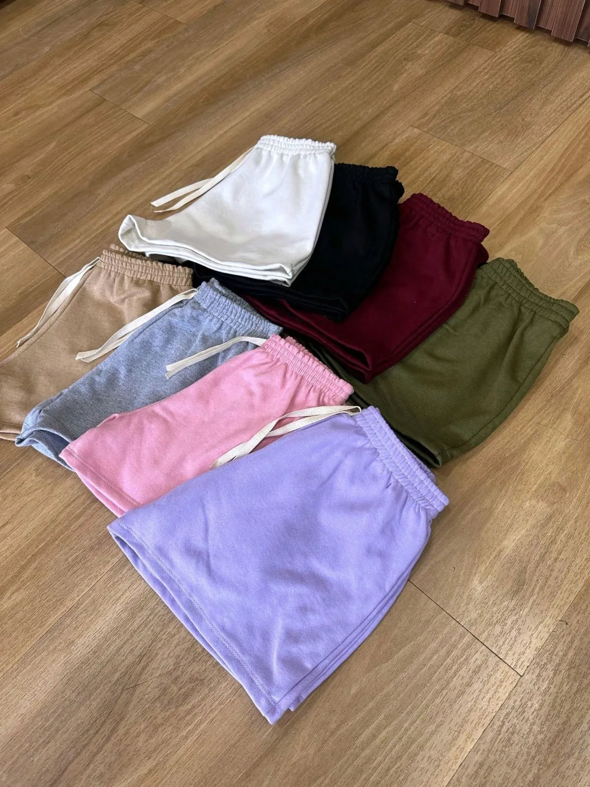 Kit 6 Shorts Femininos Moletinho 100% Algodão Cintura Alta Premium Várias Cores